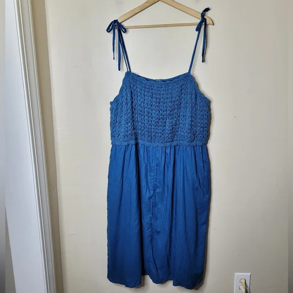Lane Bryant Tie Shoulder Sun Dress with Pockets NWT Size 14 - Picture 2 of 10